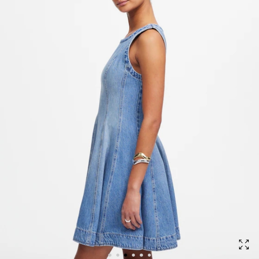 Madewell Circle Mini Dress Airy Denim NV344 Size XS NWT - Picture 2 of 9
